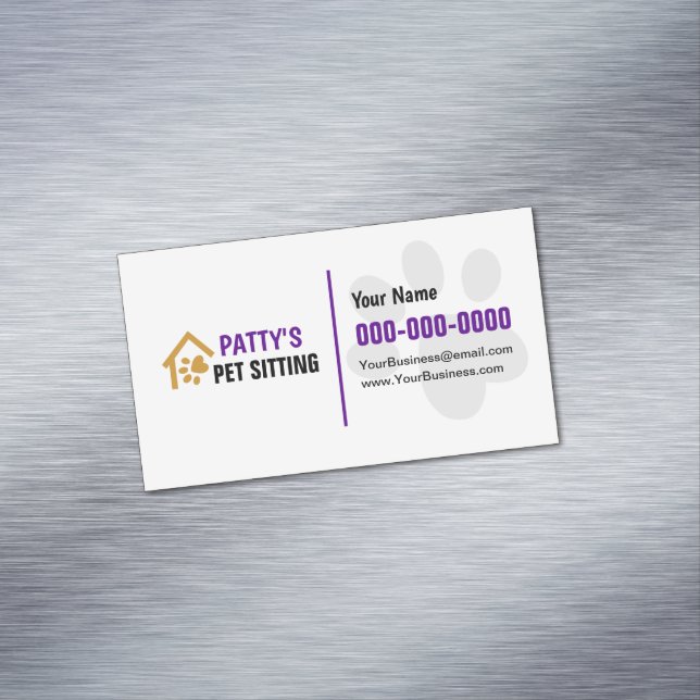 Pet Sitting Business Card Magnet (In Situ)