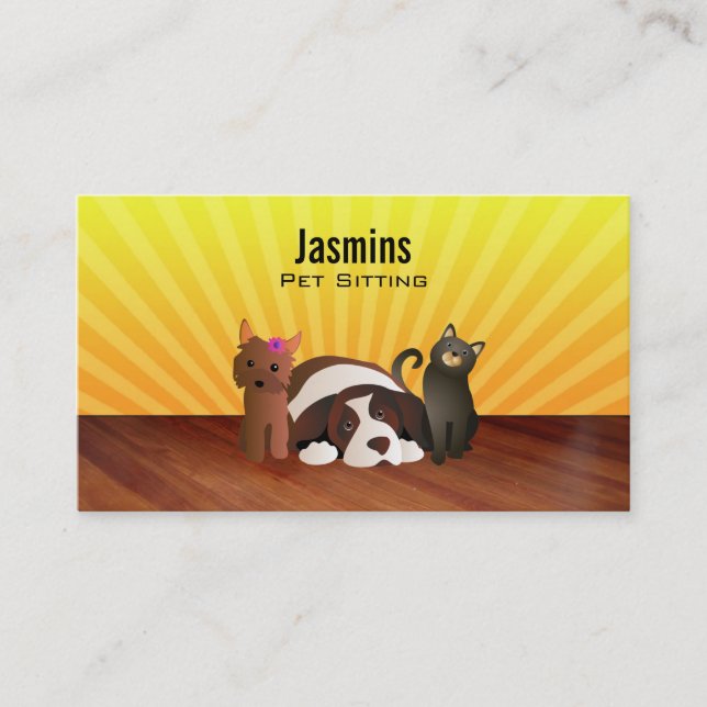 Pet Sitting Business Cards (Front)