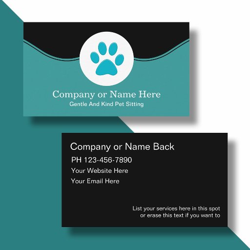 Customizable Pet Sitting Business Cards