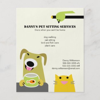Pet Sitting Business Flyer by PetProDesigns at Zazzle
