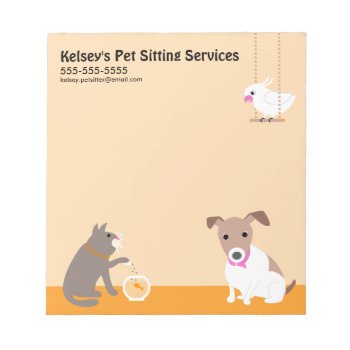 Pet Sitting Business Notepad by PetProDesigns at Zazzle