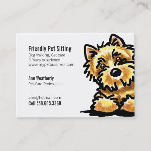 Pet Sitting Cairn Terrier Clean Friendly Business Card