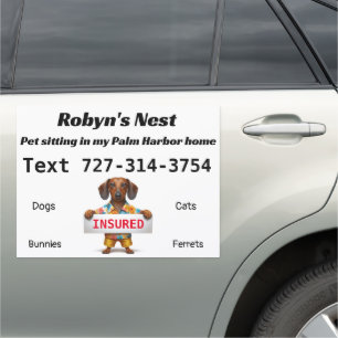 Pet Sitting Car Magnet