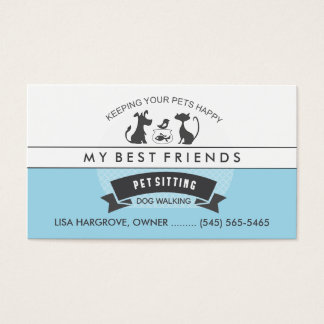 Pet Sitting Design Business Cards Templates Zazzle Pet Sitting Care Blue White Retro Design Business Card