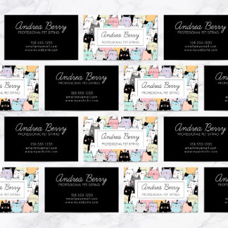 Pet Sitting Colorful Cat Theme Business Card
