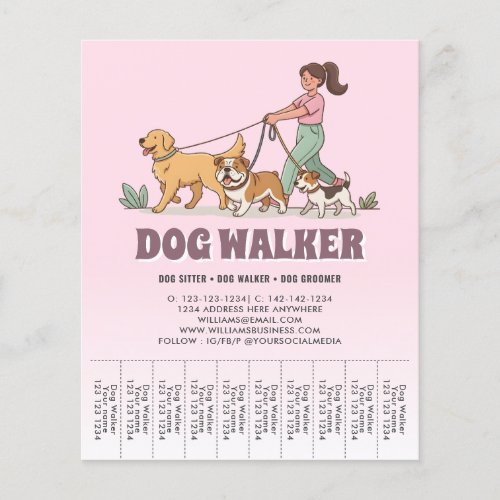 Pet Sitting Custom Promotional Dog Walker Flyer