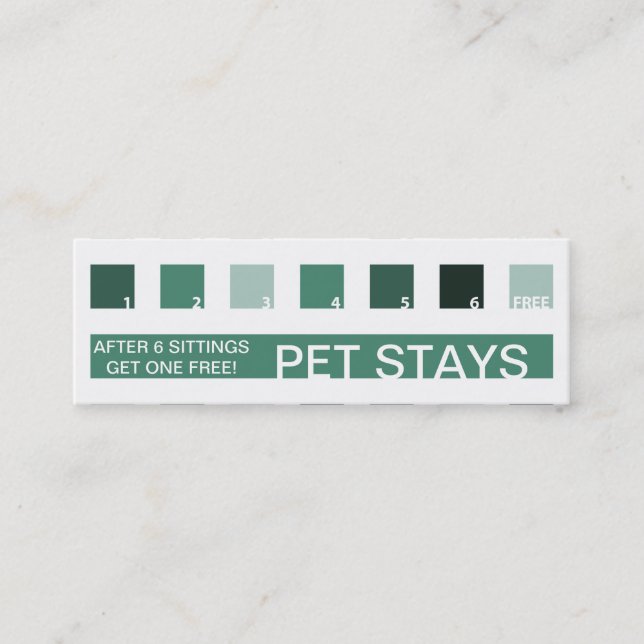 PET SITTING customer appreciation (mod squares) Loyalty Card (Front)