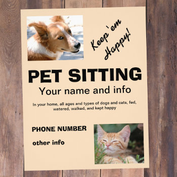 Pet Sitting Dog And Cat Flyer by Sideview at Zazzle