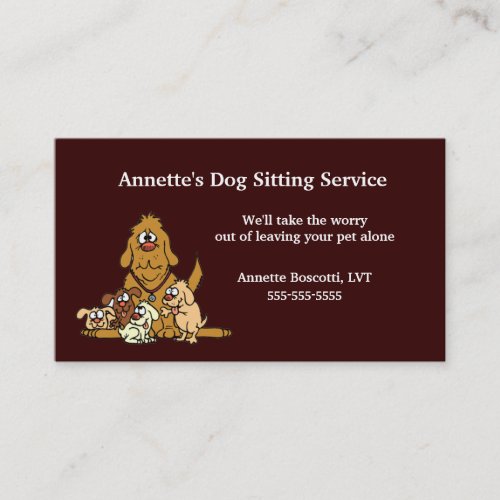 Pet Sitting Dog Babysitter Business Card Template