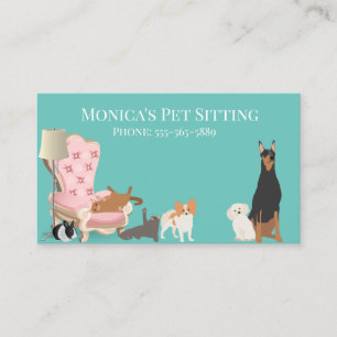Pet Sitting Dog Cat Training Grooming Daycare Business Card