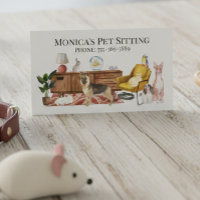 Pet Sitting Dog Cat Training Watercolor Pets