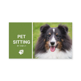 Pet Sitting Dog Service Happy Sheltie Dog Photo Business Card