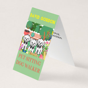 Pet Sitting & Dog Walker Colorful Floral Park Chic Business Card