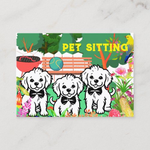 Pet Sitting  Dog Walker Colorful Floral Park Chic Business Card