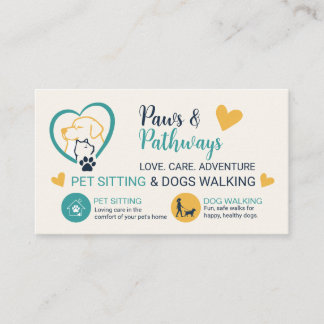 Pet Sitting & Dog Walking Business Card