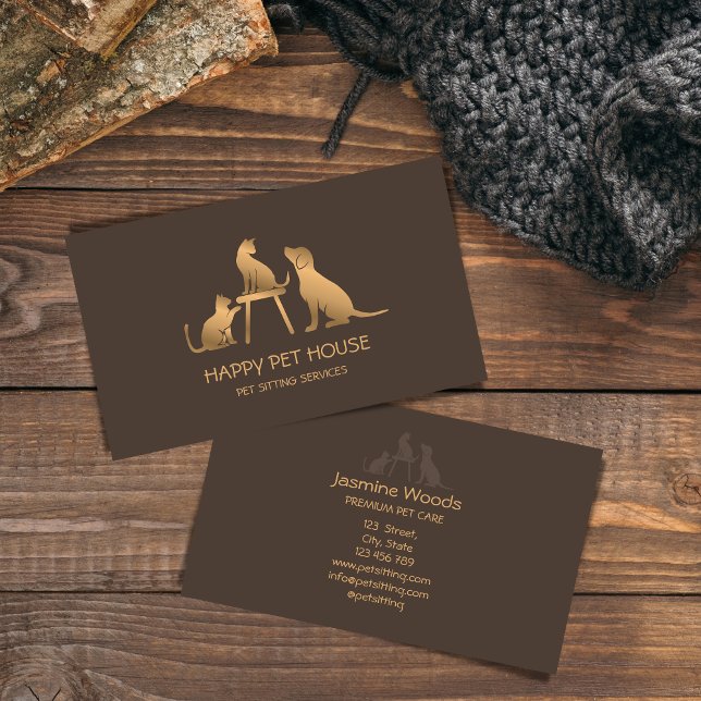 Pet Sitting Dog Walking Cat Veterinarian  Business Business Card (Creator Uploaded)