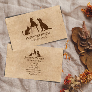 Pet Sitting Dog Walking Cat Veterinarian  Business Card