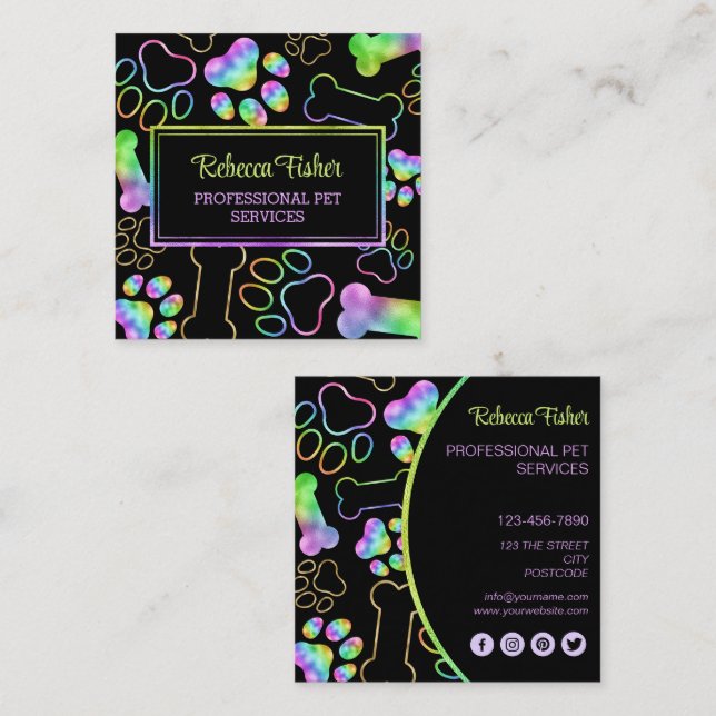 Pet Sitting, Dog Walking, Grooming Business Card (Front/Back)