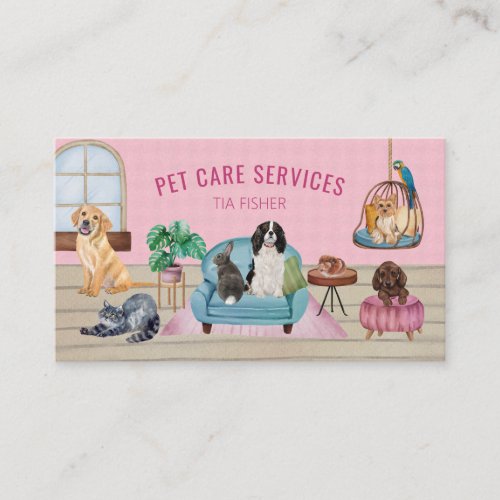 Pet Sitting Dog Walking Grooming Business Card