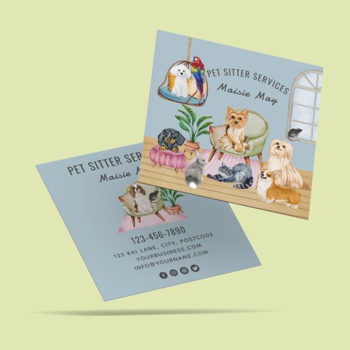 Pet Sitting Dog Walking Grooming Business Card