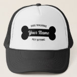 Pet Sitting & Dog Walking service trucker hat<br><div class="desc">Pet Sitting & Dog Walking service trucker hat. Make your own personalized cap for your pet care business. Dog bone logo with name.</div>