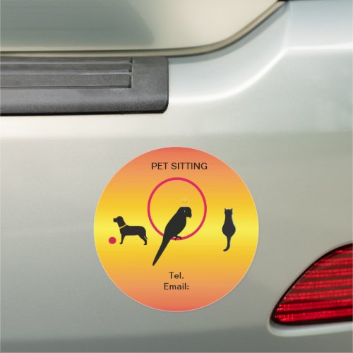 Pet Sitting for Birds Cats and Dogs Car Magnet