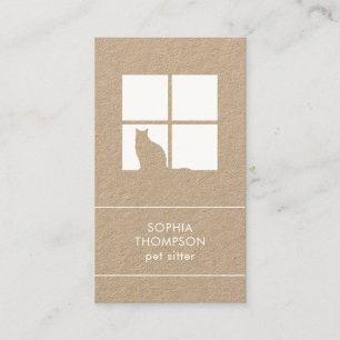 Pet Sitting Groomer Services Unique Vertical Kraft Business Card