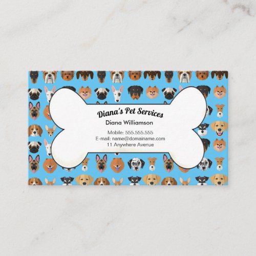 Pet Sitting Grooming and Services Business Card