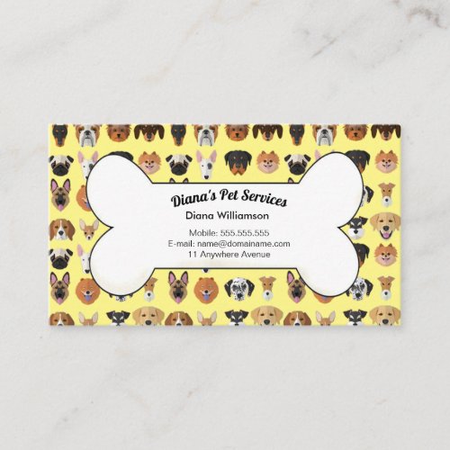 Pet Sitting Grooming and Services Business Card