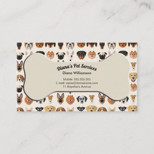 Pet Sitting Grooming and Services Business Card