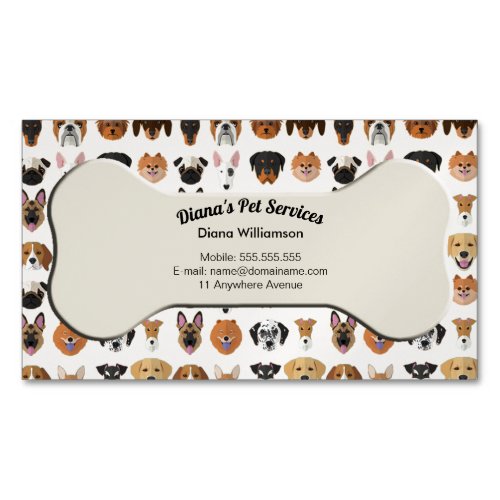 Pet Sitting Grooming and Services Business Card Magnet
