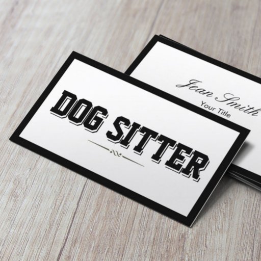 Customizable Modern Bold Border Dog Sitter Business Card
