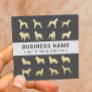 Pet Sitting Modern Gold Dog Silhouette Dark Gary Square Business Card