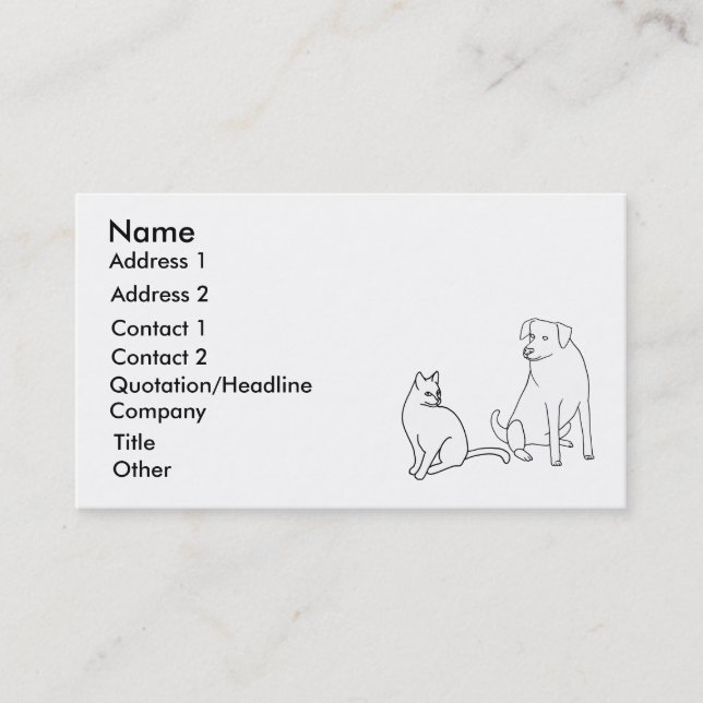 Pet sitting, pet service, business cards (Front)