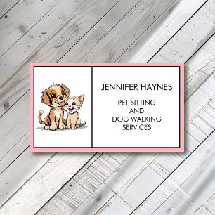 Pet Sitting Petsitting Dog Walking Services Cute  Business Card