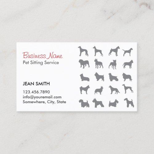 Pet Sitting Professional Pet Sitter Business Card