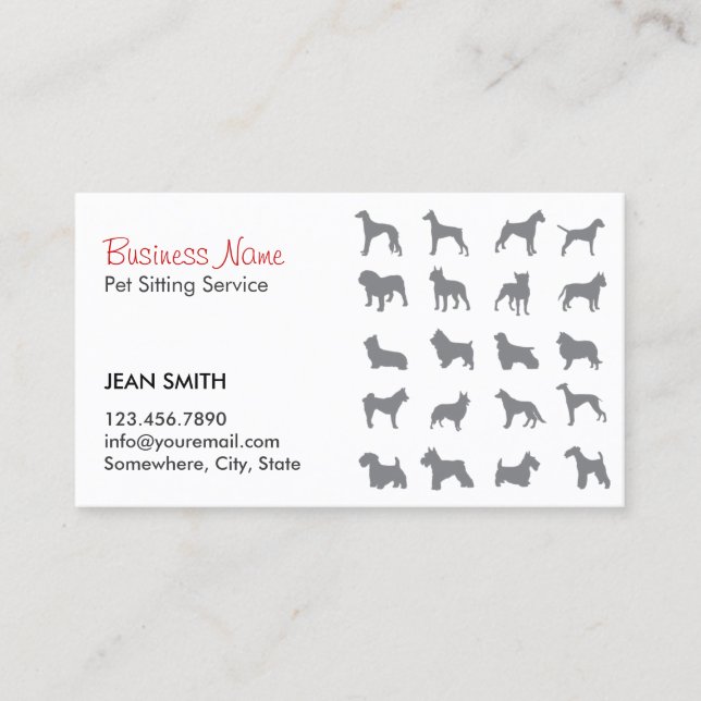 Pet Sitting Professional Pet Sitter Business Card (Front)