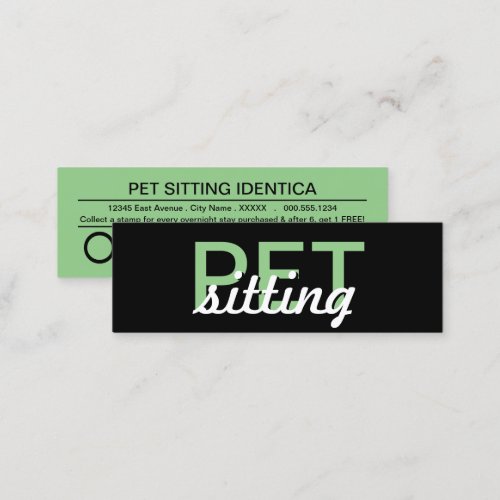 pet sitting punch card