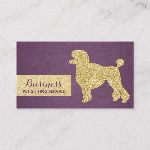Pet Sitting Purple  Gold Poodle Silhouettes Business Card