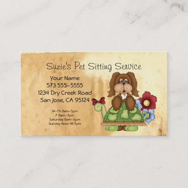 Pet Sitting Service Business Card (Front)