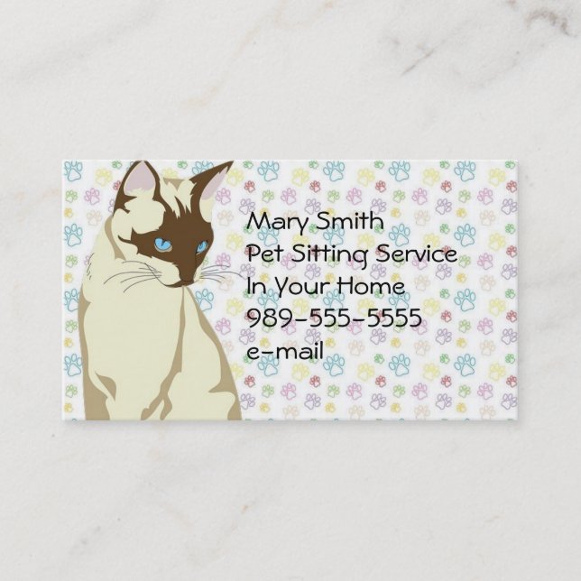 Pet Sitting Service Business Card (Front)