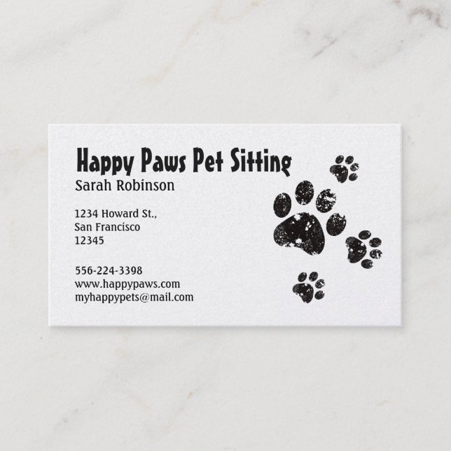 Pet sitting service business card (Front)