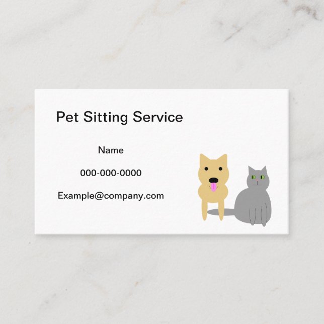 Pet Sitting Service business card  (Front)