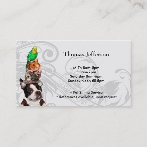Pet Sitting Service  Business Card