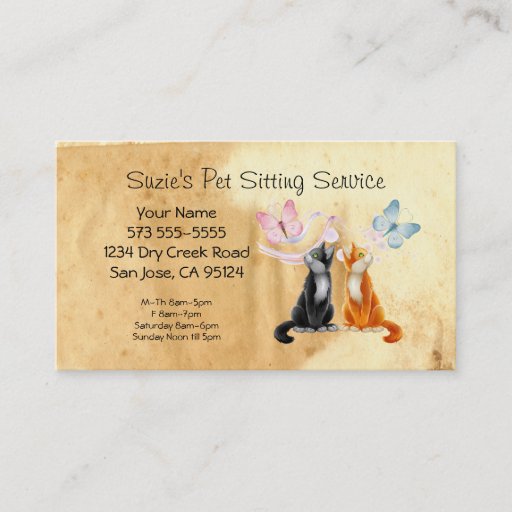 Customizable Pet Sitting Service Business Card