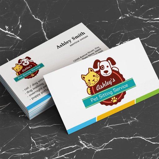 Customizable Pet Sitting Service Business Cards