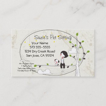 Pet Sitting Service Business Card by PetsandVets at Zazzle