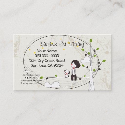 Customizable Pet Sitting Service Business Card