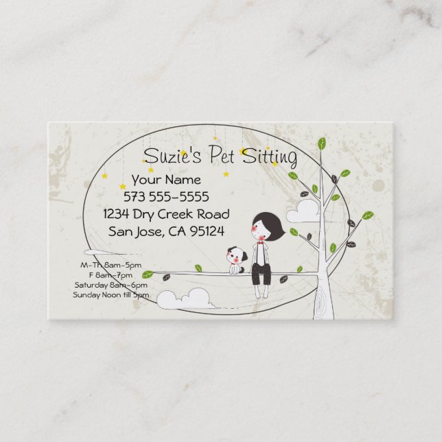 Pet Sitting Service Business Card (Front)