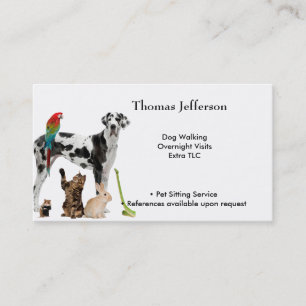 Pet Sitting Service Business Card